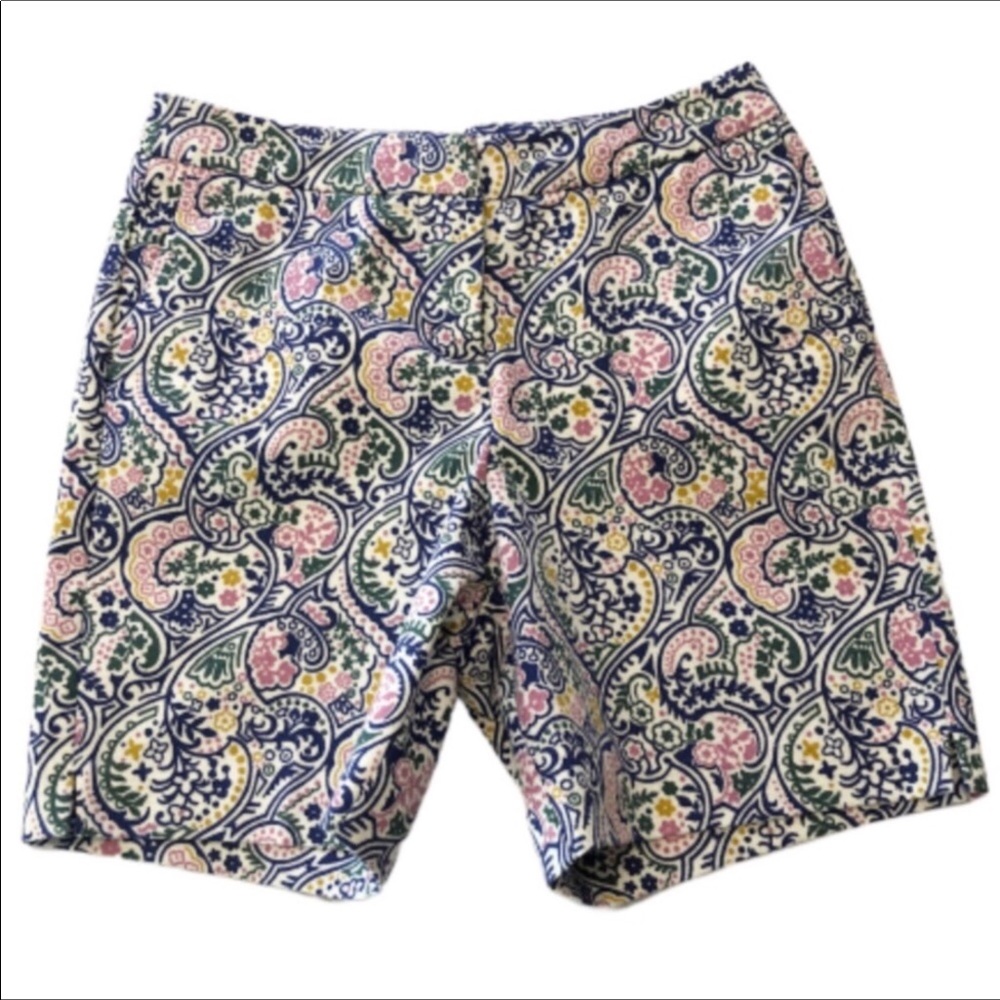 Boden Jacquard Paisley Shorts Blue & Pink 2 NWOT